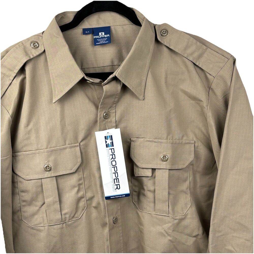 Propper® Men Tactical XL Shirt Long Sleeve Police Milt Work Uniform Button Up XL